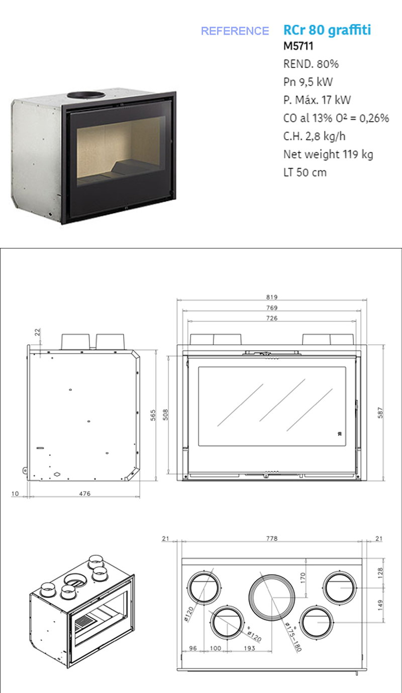 insert encastrable RCR70A